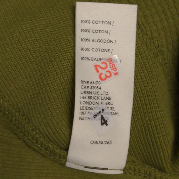 Free People Santa Clara Thermal Top Shirt Ferngully (Green) Slouchy V-Neck S New - Picture 9 of 12